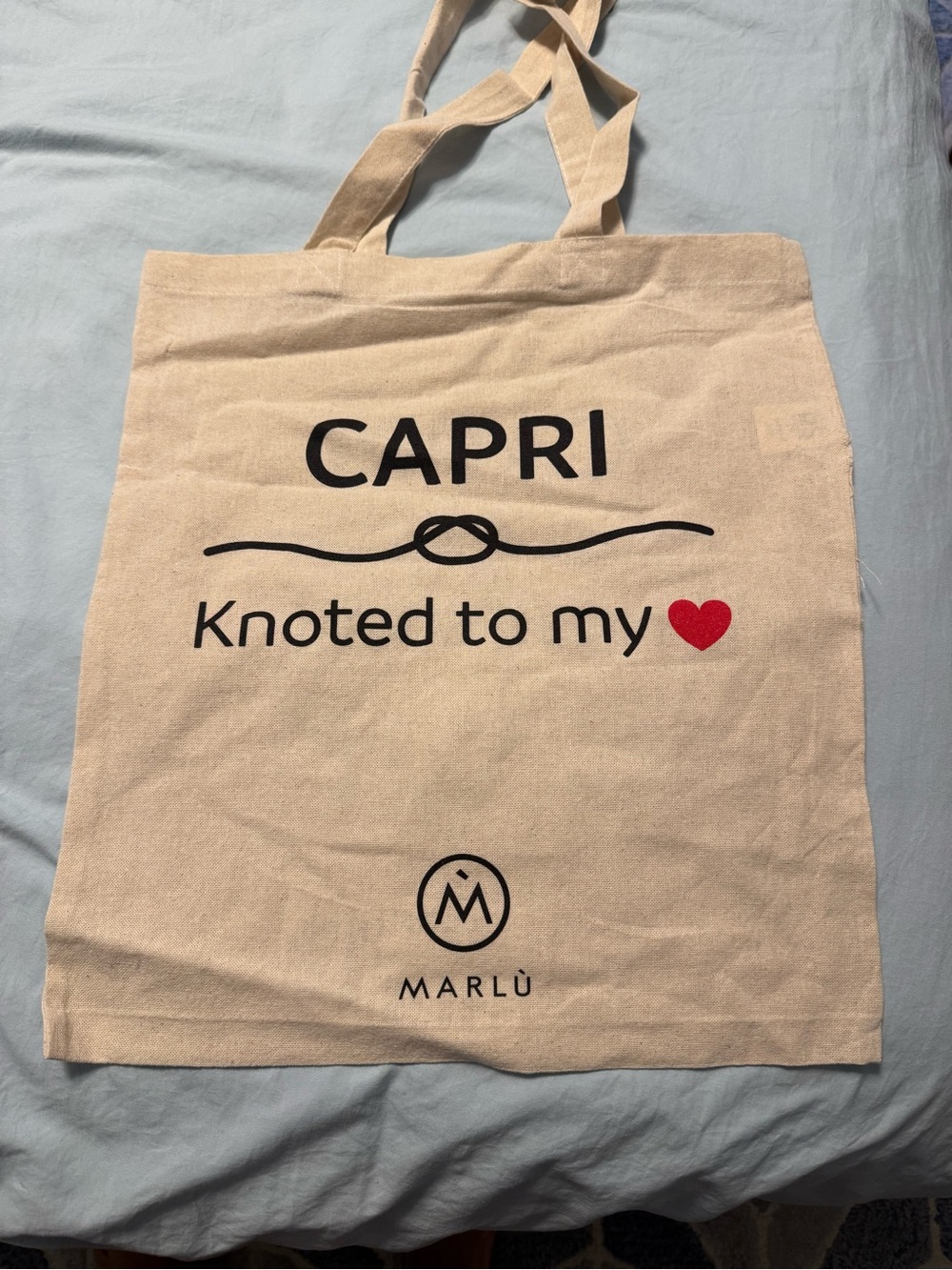 Capri Knotted to My Heart Canvas Tote - Cream